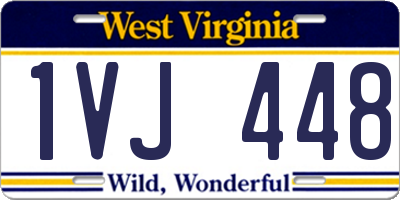 WV license plate 1VJ448