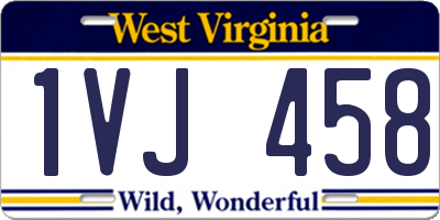 WV license plate 1VJ458