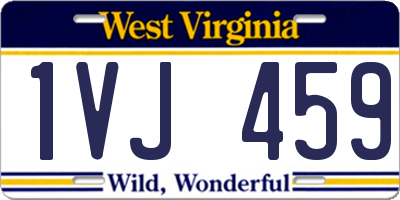 WV license plate 1VJ459