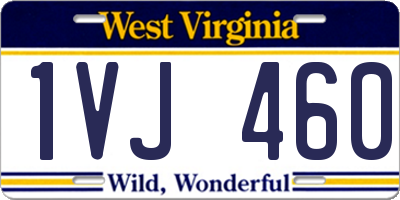WV license plate 1VJ460