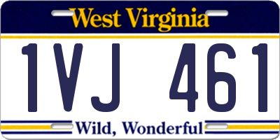 WV license plate 1VJ461