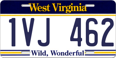 WV license plate 1VJ462