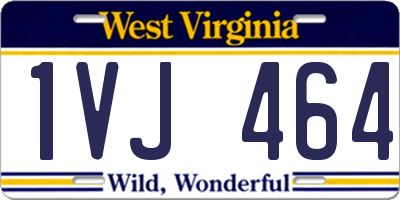 WV license plate 1VJ464