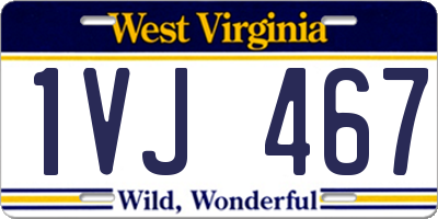 WV license plate 1VJ467