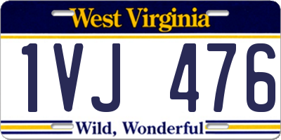 WV license plate 1VJ476