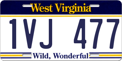 WV license plate 1VJ477