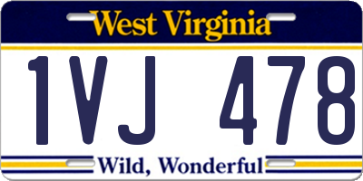 WV license plate 1VJ478