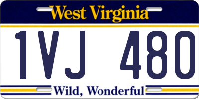 WV license plate 1VJ480