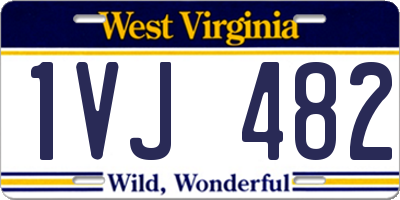 WV license plate 1VJ482