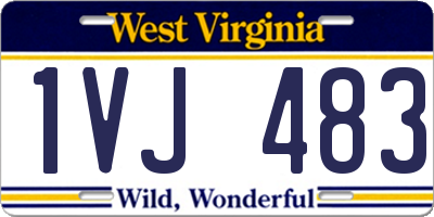 WV license plate 1VJ483