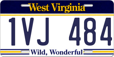 WV license plate 1VJ484