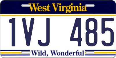 WV license plate 1VJ485