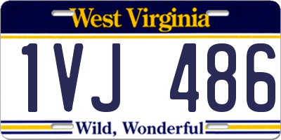 WV license plate 1VJ486