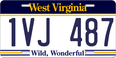 WV license plate 1VJ487