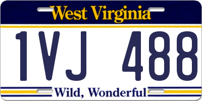 WV license plate 1VJ488