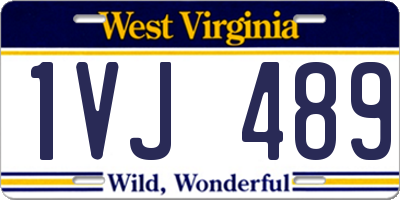 WV license plate 1VJ489