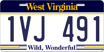 WV license plate 1VJ491