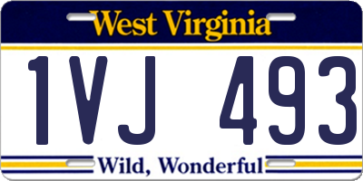 WV license plate 1VJ493
