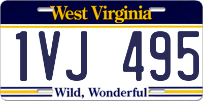 WV license plate 1VJ495