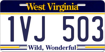 WV license plate 1VJ503