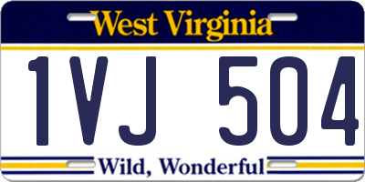 WV license plate 1VJ504