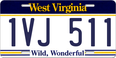 WV license plate 1VJ511