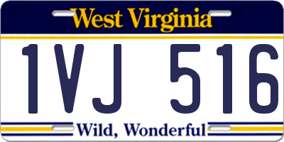 WV license plate 1VJ516