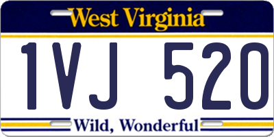 WV license plate 1VJ520