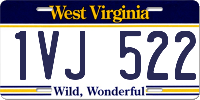 WV license plate 1VJ522