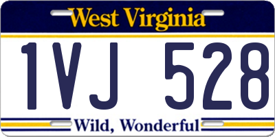 WV license plate 1VJ528