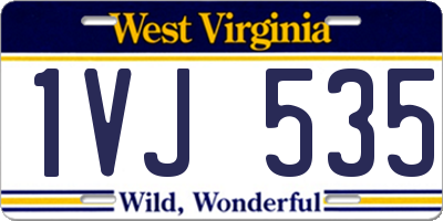 WV license plate 1VJ535
