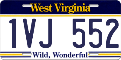WV license plate 1VJ552