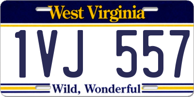 WV license plate 1VJ557
