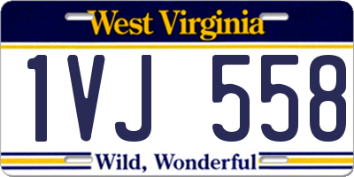 WV license plate 1VJ558