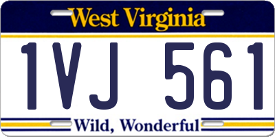 WV license plate 1VJ561
