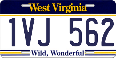 WV license plate 1VJ562