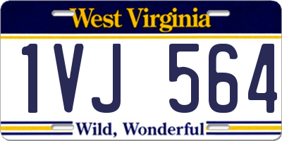 WV license plate 1VJ564