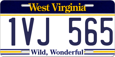 WV license plate 1VJ565
