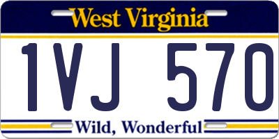 WV license plate 1VJ570