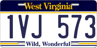 WV license plate 1VJ573