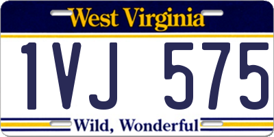 WV license plate 1VJ575