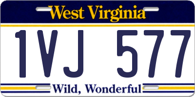 WV license plate 1VJ577