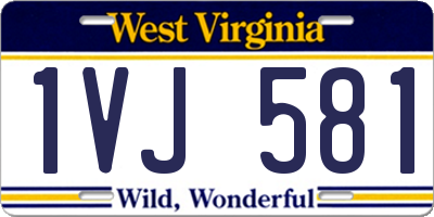 WV license plate 1VJ581