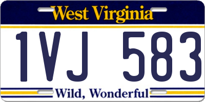 WV license plate 1VJ583