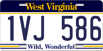 WV license plate 1VJ586