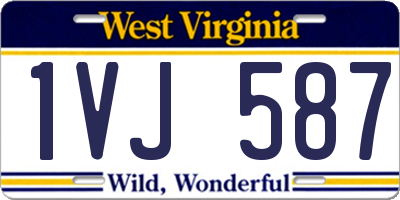 WV license plate 1VJ587
