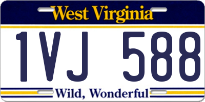 WV license plate 1VJ588
