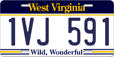 WV license plate 1VJ591