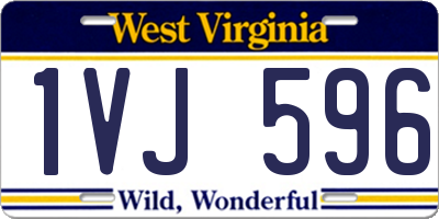 WV license plate 1VJ596