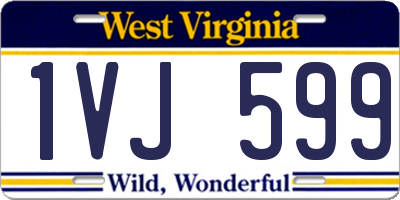WV license plate 1VJ599